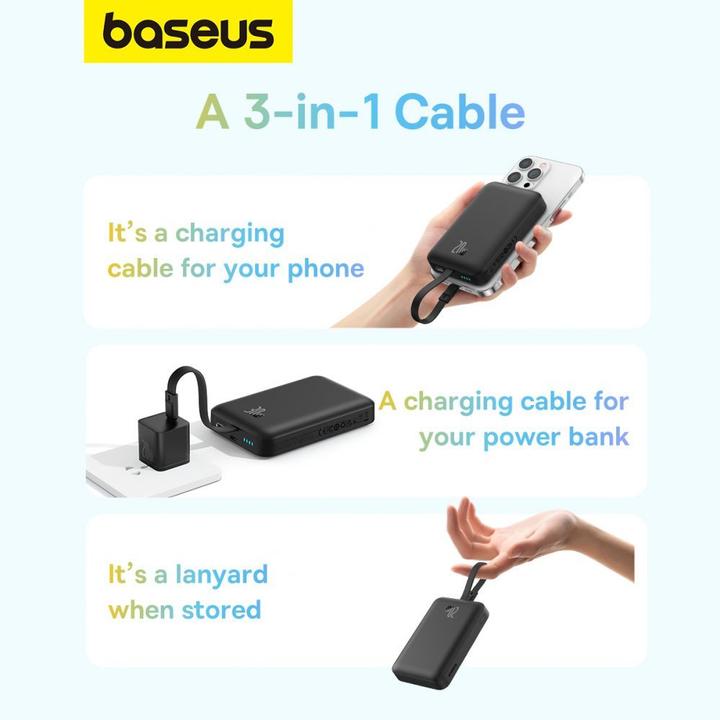 Actual product image Baseus Magnetic Mini Charger (10000 mAh, 20 W, 20 Wh)
