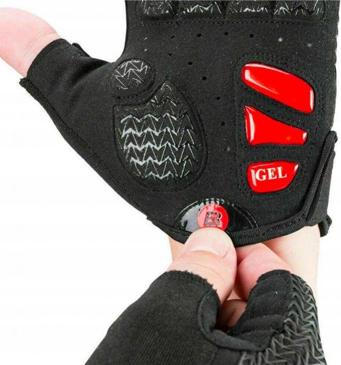 Image du produit Rockbros S169BR M gants de cyclisme avec inserts en gel - noir et rouge (M)
