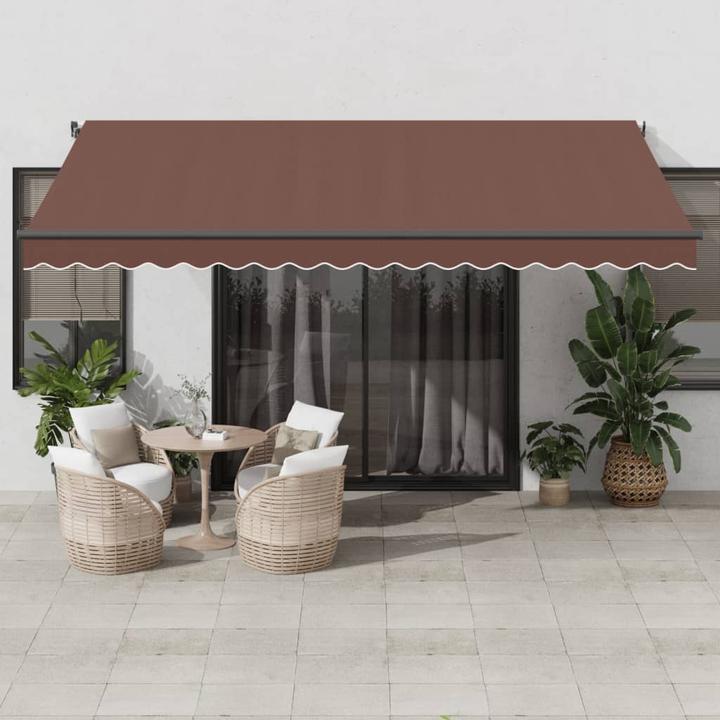 Produktbild VidaXL Markise Gelenkarmmarkise Sonnenmarkise Automatisch LED Braun 450x350cm (4.50 m)