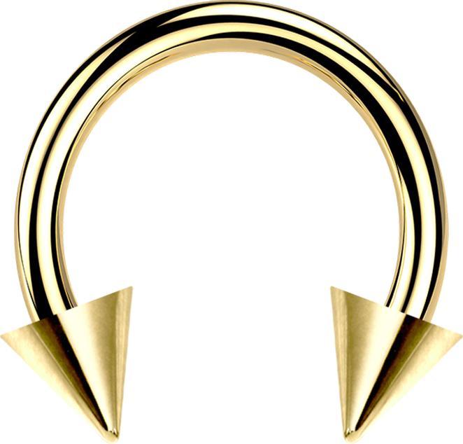 Produktbild Star Piercing Circular Barbell vergoldet mit zwei Cones (Chirurgenstahl 316L, ohne Messing)