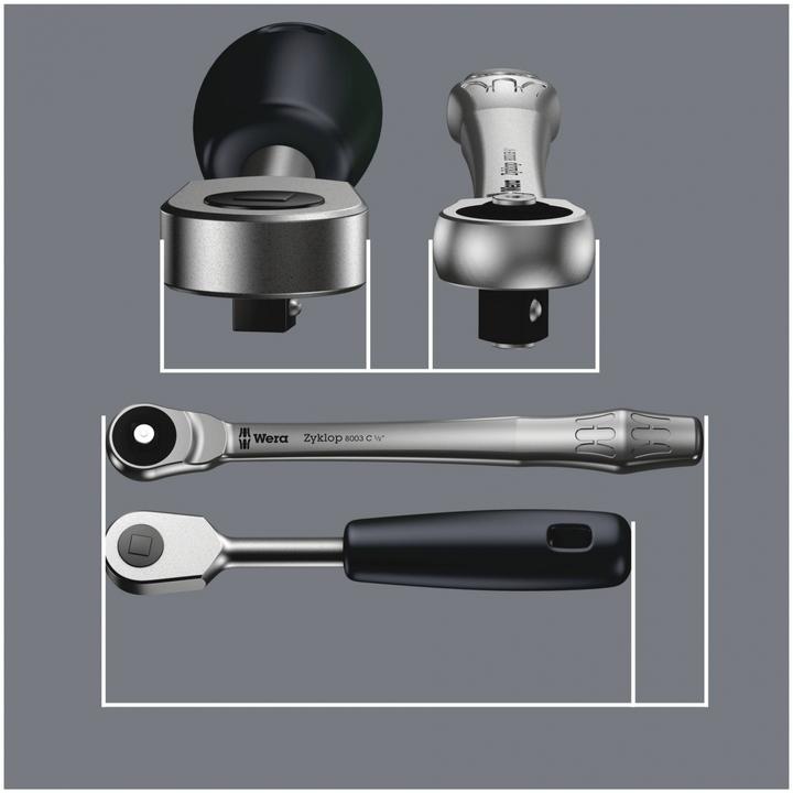 Actual product image Wera 8100 SA 10 Zyklop Metal Ratchet Set (1/4")