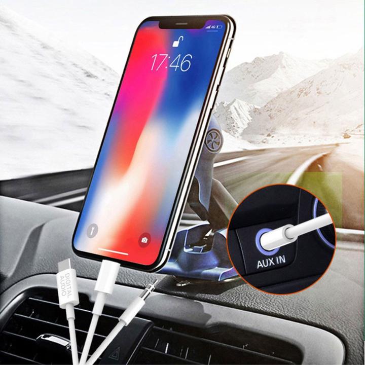 Actual product image Apfelkiste Lightning / 3.5mm AUX / USB C auf 3.5mm AUX Musik Adapter Kabel Konverter - 120cm (3.5mm jack, Lightning, USB Type C, 3.5mm jack)