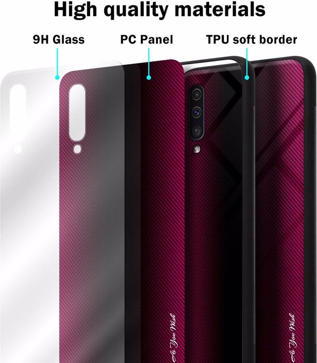 Immagine prodotto Cadorabo Copertura di vetro a strisce in TPU (Samsung Galaxy A50s, Samsung Galaxy A30s, Samsung Galaxy A50)