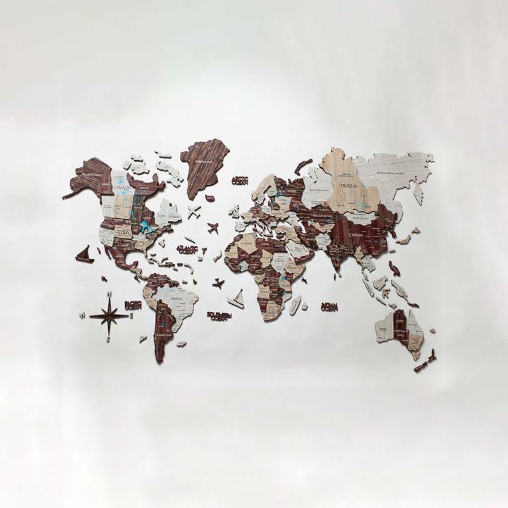 Produktbild Enjoy The Wood 3D Weltkarte (90 x 150 cm)