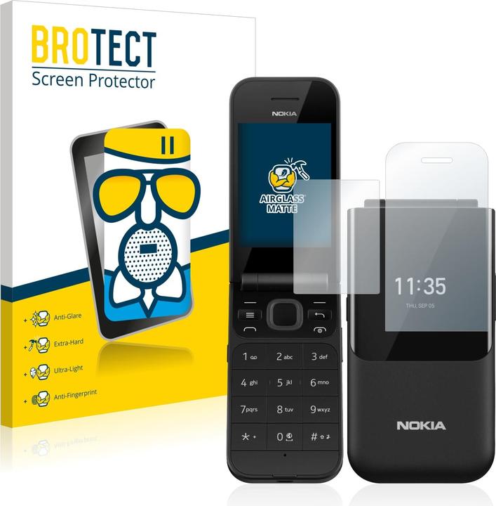 Actual product image BROTECT AirGlass Glass Matte (1 Piece, Nokia 2720 Flip)