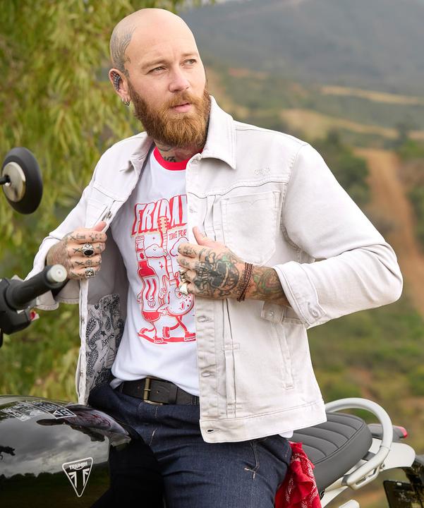 Actual product image Joe Browns Metallic Cotton Trucker Jacket (L)
