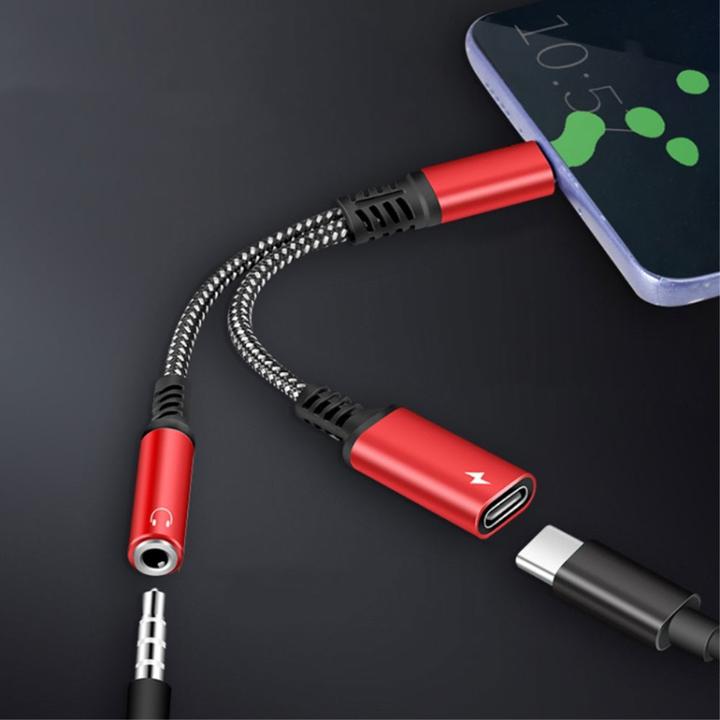 Image du produit Apfelkiste USB C auf 3.5mm Kopfhöreranschluss und USB C Port Nylon Kabel mit Power Delivery (60W) (USB Type C, USB Type C, Jack 3.5mm)