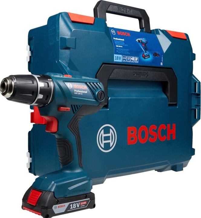 Productafbeelding Bosch Professional Accuboormachine en schroevendraaier GSR 18V-21 Set (Oplaadbare batterij)