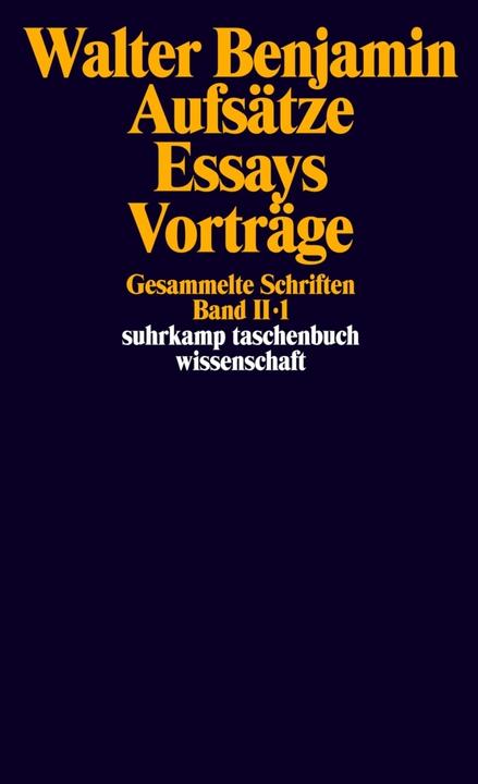 Actual product image Gesammelte Schriften 2. Aufsätze, Essays, Vorträge (German, Walter Benjamin, 1977)