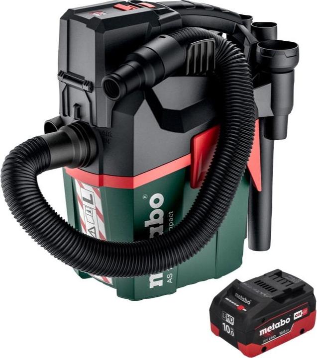Immagine prodotto Metabo AS 18 L PC Compact Akku Sauger 18 V 6 l IPX4 Staubklasse L Nass und Trocken + 1x Akku 10,0 (Aspirapolvere a umido e a secco)