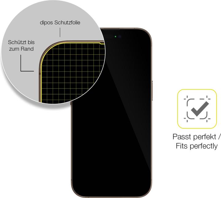 Actual product image Dipos 3D Full Cover Screen Protector (1 Piece, Apple iPhone 16 Pro Max)