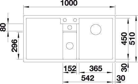 Actual product image Blanco Collectis 6 S (Fitted sink, 100 cm, 51 cm)