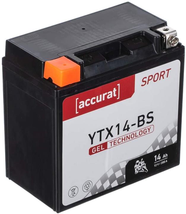 Produktbild Accurat Motorradbatterie YTX14-BS 14Ah 200A 12V Gel Technologie Starterbatterie (12 V, 14 Ah, 200 A)