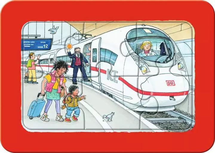 Produktbild Ravensburger Kinderpuzzle - 12004039 Unterwegs mit Bus, Bahn und Flugzeug - my first puzzle mit 3x6 (18 Teile)