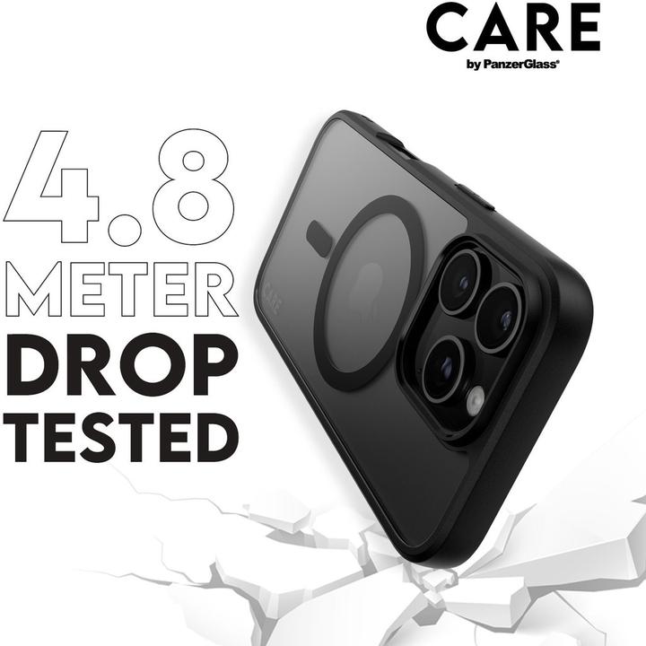 Actual product image PanzerGlass CARE by ® Flagship Case Transparent Urban Combat w. Black Frame & MagSafe iPhone '24 6.3" (Apple iPhone 16 Pro)