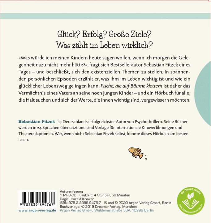 Produktbild Fische, die auf Bäume klettern (Sebastian Fitzek, Deutsch)