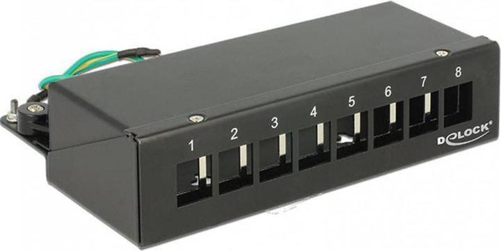 Delock Pannello patch da tavolo a 8 porte, kit di guide top-hat