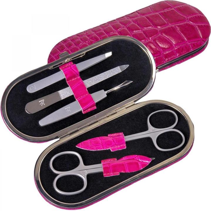 Sacher TF200R.1007 - 5-teilig Maniküretui Manikürenset pink Leder