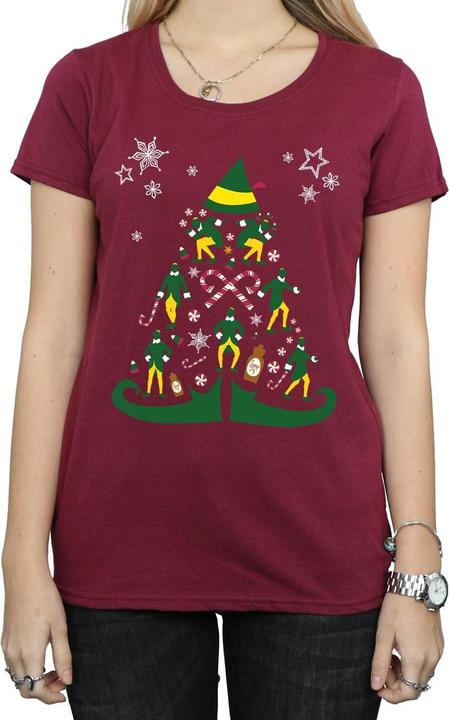 Actual product image Elf Womens/Ladies Christmas Tree Cotton T-Shirt (M)