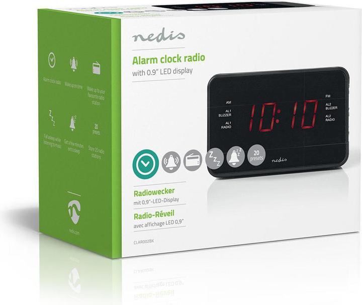 Produktbild Nedis Digitales Radiowecker mit LED-Display (0,9 Zoll) FM
