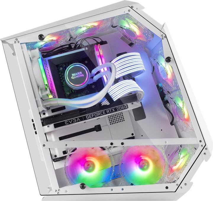 Image du produit Mars Gaming Boitier Moyen Tour Atx Mc51 RGB Avec Panneaux Vitrés (Blanc) (ATX, Mini-ITX)