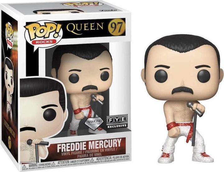 Actual product image Funko POP! Queen Freddie Mercury (Shirtless Concert) Diamond FYE