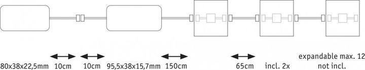 Actual product image Paulmann Luminaire LumiTiles Basic Set Square 2x0,72W (RGBW, 1 cm, Indoor)