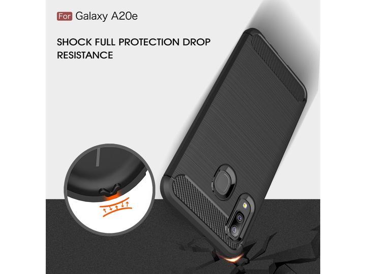 Produktbild Screenguard Samsung Galaxy A20e Hülle Carbon Brushed Soft TPU (Samsung Galaxy A20e)