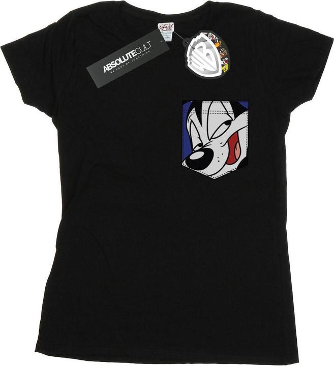 Looney Tunes Pepe Le Pew Face Faux Pocket TShirt (XL)
