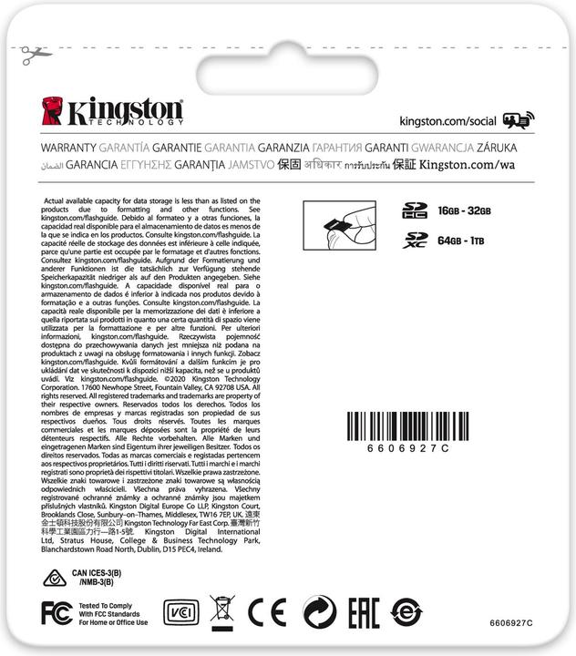 Actual product image Kingston Canvas Select Plus (128 GB, SDXC, U3, UHS-I)