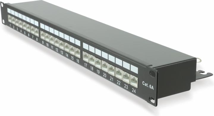Produktbild Red4Power CAT.6a Patchpanel, 24-Port, LSA, 19 schwarz, R4-N119S