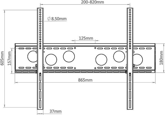 Image du produit Hagor WH 85 T-HD support mural inclinable 81 à 279cm 55-110 pouces VESA max 800x600 max Tragl 125kg -10 (Mur, 110", 125 kg)