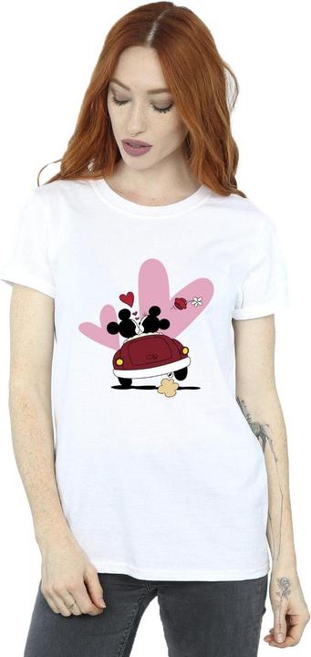 Actual product image Disney Womens/Ladies Mickey Mouse Car Print Cotton Boyfriend T-Shirt (S)
