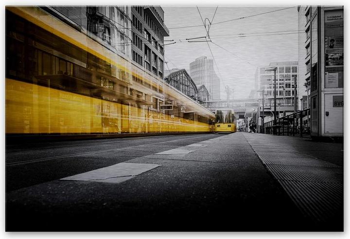 Produktbild Trenddeko Silbereffekt Berlin Friedrichstrasse (100 x 70 cm)