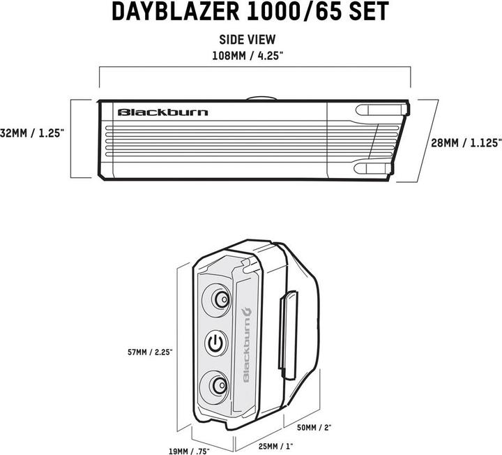 Image du produit Blackburn Dayblazer 1000 Front and Dayblazer 65 Rear Set (1000 lm, 65 lm)