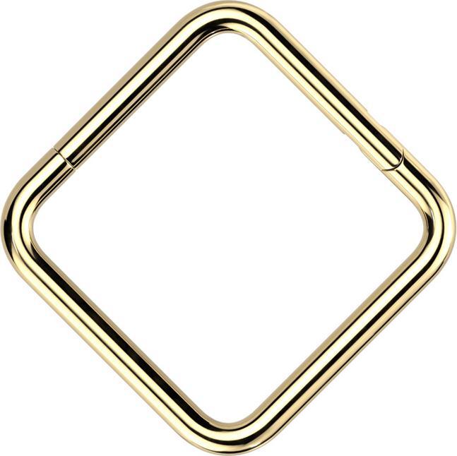 Star Piercing Micro Segmentring klappbar vergoldet Quadrat (ohne Messing, Titan G23)