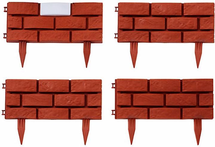 Actual product image HTI-Living Beeteinfassung Nessa Solar Steinmauer 4-teilig Terracotta (174 cm)