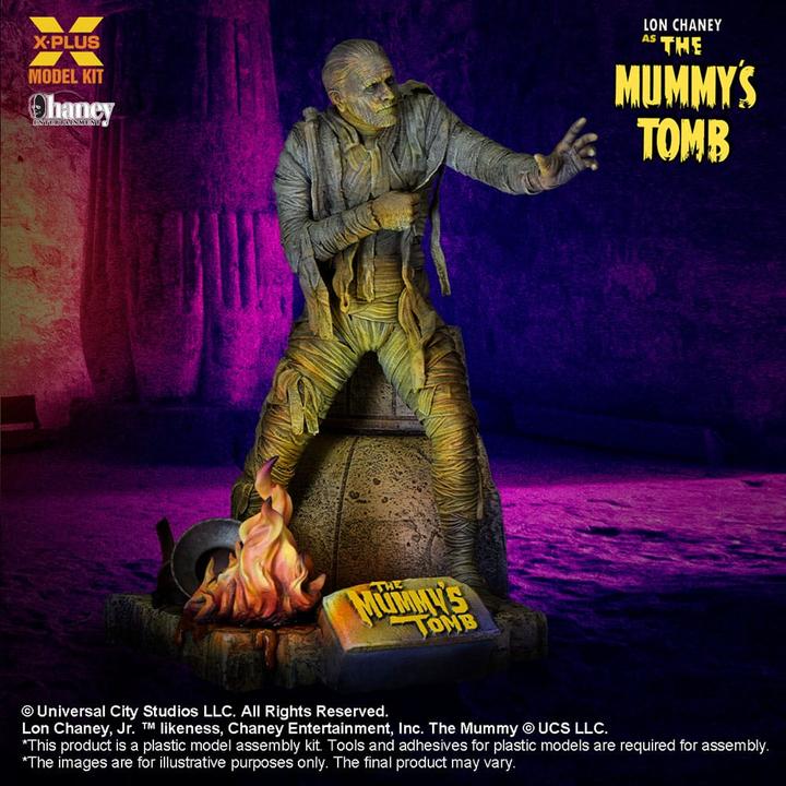 Actual product image X-Plus The Tomb of the Mummy Plastic Model Kit 1/8 Lon Chaney Jr. as Mummy 23 cm