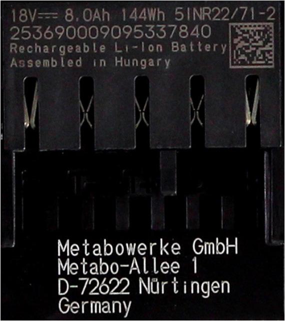 Produktbild Metabo Akku Basis Set 18V mit 2x Akku LiHD 8,0Ah ( 625592000 ) (18 V)