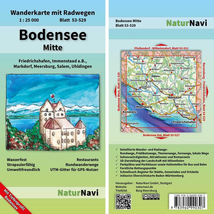 Actual product image NaturNavi hiking map Lake Constance centre