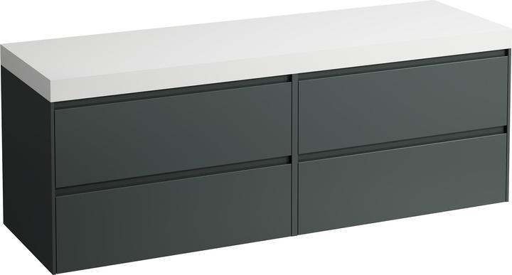 Produktbild Laufen Lani Waschtischplatte weiss matt inkl. Unterschrank, ohne Ausschnitt, 1570x495x580mm, H404590