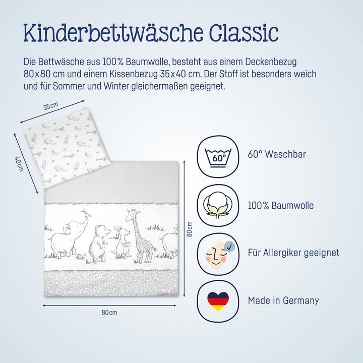 Actual product image Julius Zöllner Bed linen 100/135+40/60, Safari