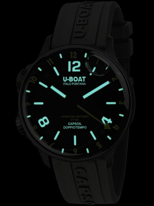 Actual product image U-Boat 8840/B Capsoil Doppiotempo DLC GMT 45mm 10ATM (Analogue wristwatch, 45 mm)