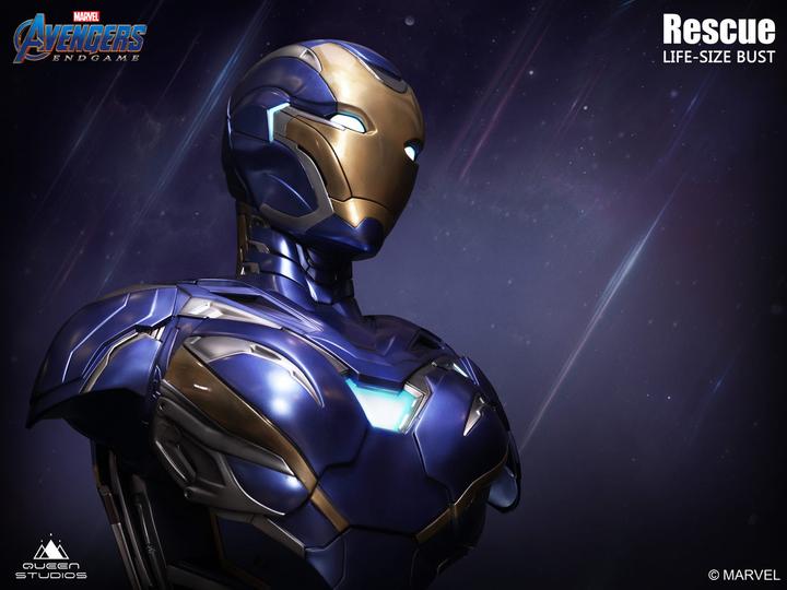 Actual product image Queen Studios Marvel's Avengers "Iron Man MK49 - Rescue Suit" 1/1 Lifesize Bust