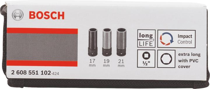 Image du produit Bosch Professional Zubehör Jeu de clés à douilles, 3 pièces, 17/19/21 mm (17 mm, 21 mm, 19 mm)