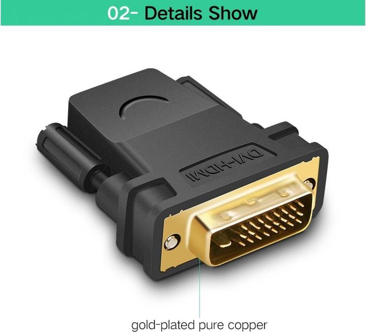 Image du produit Ugreen Adaptateur HDMI / DVI HDMI femelle DVI mâle 24+1 pôles (HDMI, 1.60 cm)