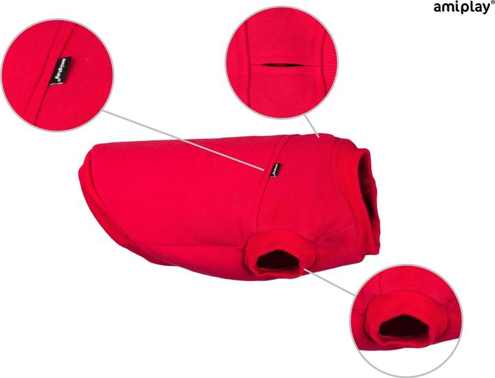 amiplay Felpa Con Cappuccio Cane Denver Chihuahua 25cm Rosso (25, Cappotto per cani)