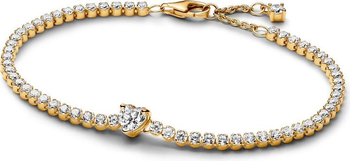 Immagine prodotto Pandora Sparkling Heart Tennis Bracelet (20 cm, Dorato, Metallo)