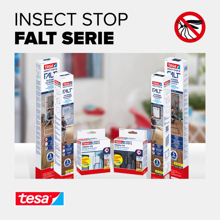 Produktbild tesa FALT Insektenschutz Adapter für Türen, Tür-Klemme für die Montage ohne Bohren oder Schrauben