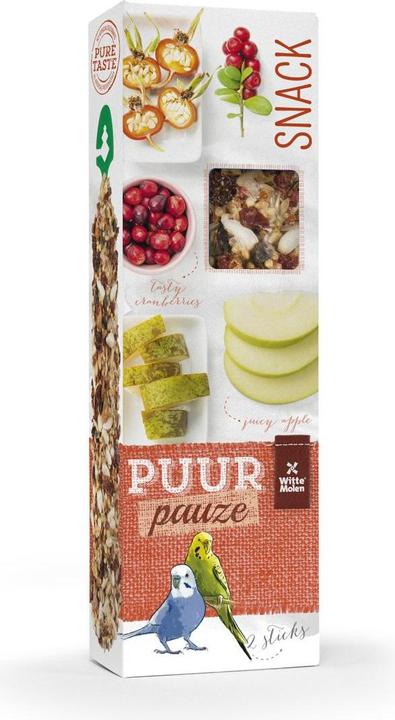 Actual product image EBI Puur Pauze Sticks budgie apple + rosehip (2 x, 0.06 kg)
